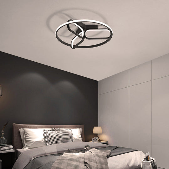 Modern Acrylic Circular Flush Light: 18’/21.5’ Wide Led Bedroom Ceiling Mount Lamp In