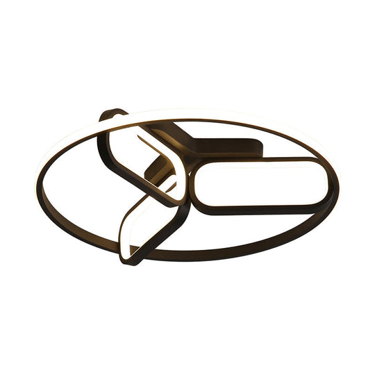 Modern Acrylic Circular Flush Light: 18’/21.5’ Wide Led Bedroom Ceiling Mount Lamp In