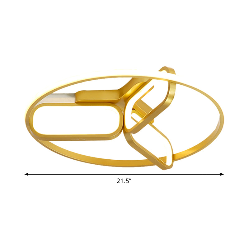 Modern Acrylic Circular Flush Light: 18’/21.5’ Wide Led Bedroom Ceiling Mount Lamp In