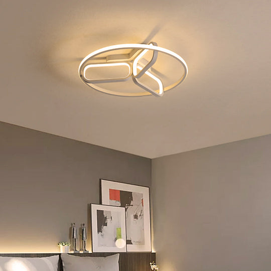 Modern Acrylic Circular Flush Light: 18’/21.5’ Wide Led Bedroom Ceiling Mount Lamp In
