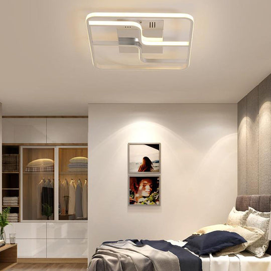 Sleek & Stylish Acrylic Square Led Ceiling Flush Mount Lighting Fixture (18 23.5 W) In Chrome
