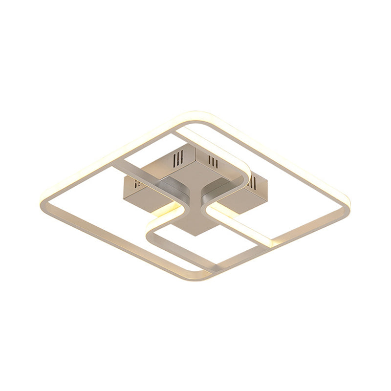 Sleek & Stylish Acrylic Square Led Ceiling Flush Mount Lighting Fixture (18 23.5 W) In Chrome