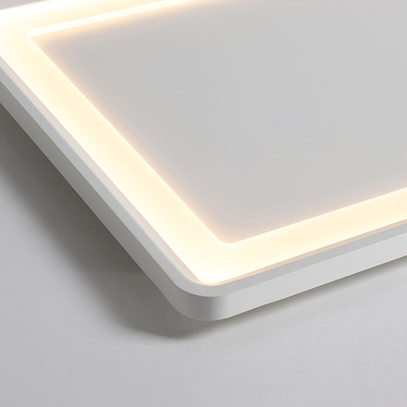 35.5’/43’ White Rectangle Led Flush Ceiling Light With Frosted Acrylic Shade - Warm/White