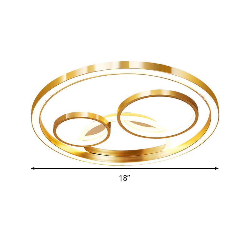 Modern Led Gold Flush Mount Spotlight Ceiling Fixture - 18’/23.5’ W Round Acrylic