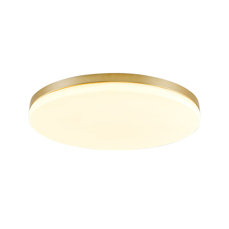 Minimalist Circle Acrylic Led Gold Ceiling Lamp - 15’/19’ Flushmount