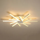 31.5/39 Led Living Room Ceiling Light White Semi Flush Fixture With Spiral Acrylic Shade In