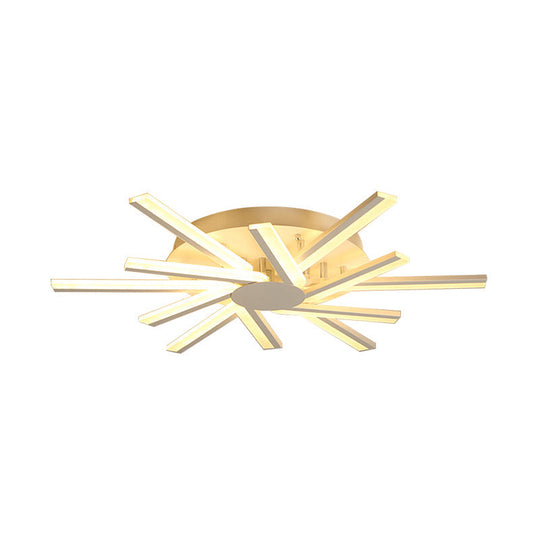 31.5’/39’ Led Living Room Ceiling Light White Semi Flush Fixture With Spiral Acrylic Shade In