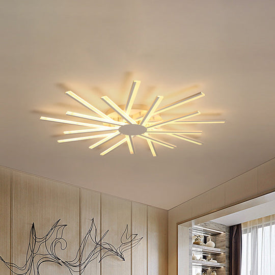 31.5’/39’ Led Living Room Ceiling Light White Semi Flush Fixture With Spiral Acrylic Shade In