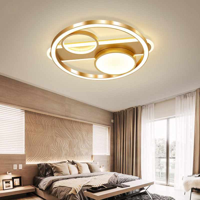 Gold Round Nordic Led Ceiling Light - 18/23.5 Warm/White Living Room / 18 White