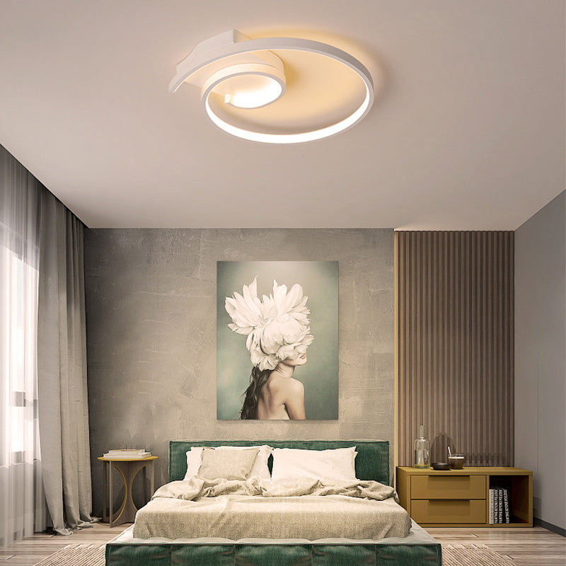 Ultra-Slim Curled Metal Led Flush Mount Ceiling Light - 16.5’’/20.5’’ Width Modern Style