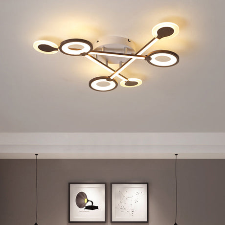 31.5/39 Crossed Ceiling Lighting: Modern Acrylic Led Black Flush Lamp (Warm/White Light) / 31.5 Warm