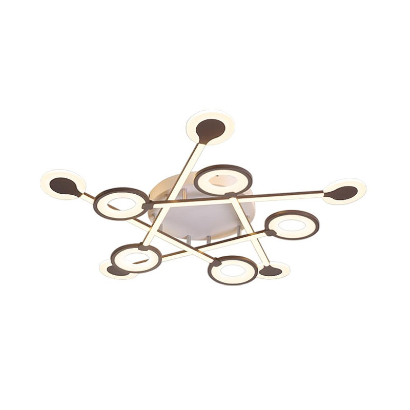 31.5’/39’ Crossed Ceiling Lighting: Modern Acrylic Led Black Flush Lamp (Warm/White Light)