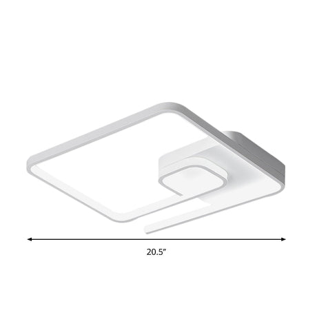 Nordic Squared Flush Lighting Slim Acrylic Led Ceiling Mount - 16.5/20.5 W White/Black Warm/White