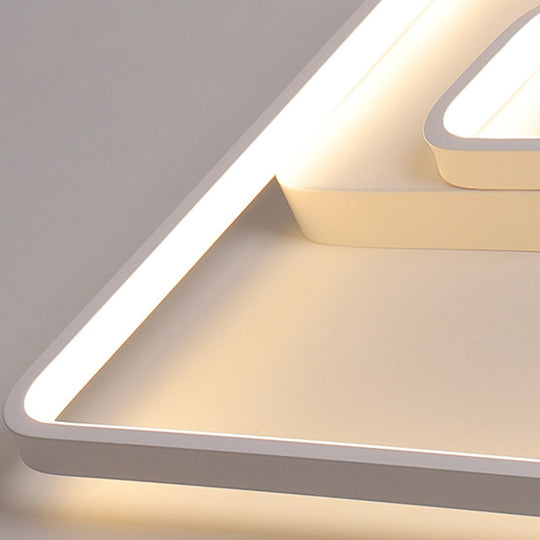 Nordic Squared Flush Lighting Slim Acrylic Led Ceiling Mount - 16.5/20.5 W White/Black Warm/White