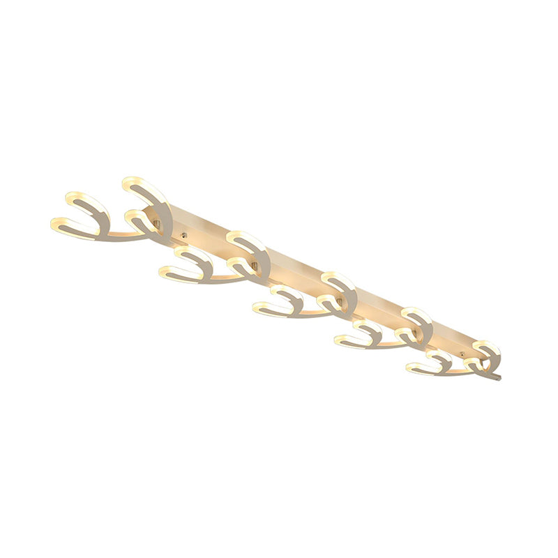 White Acrylic Led Coral Flush Mount Lamp - Minimalist 4/5 - Head Ceiling Lighting For Living Room