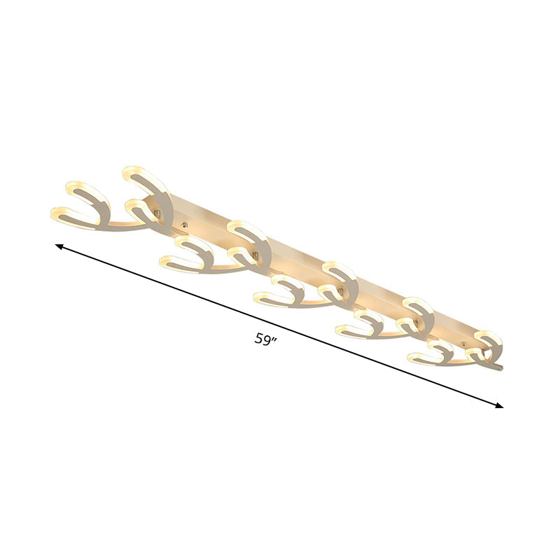 White Acrylic Led Coral Flush Mount Lamp - Minimalist 4/5 - Head Ceiling Lighting For Living Room