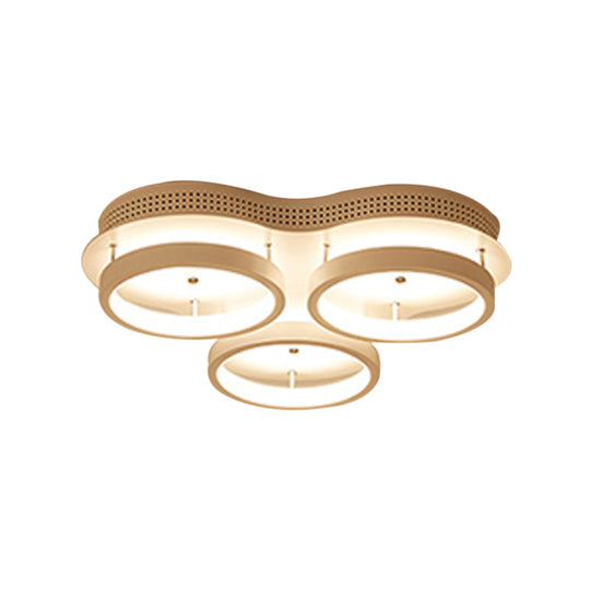 Modern Triangular Flush Led Ceiling Light With Warm/White Acrylic Lighting