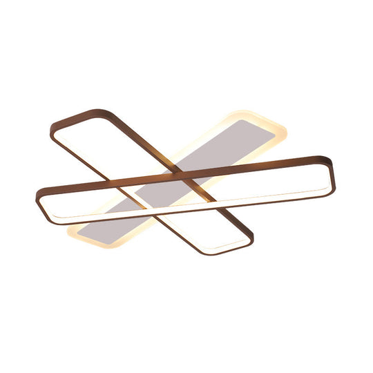 Modern Coffee Overlapped Ceiling Flush Lamp 23.5’/39’ - Super Thin Acrylic Warm/White Led