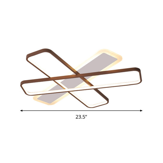 Modern Coffee Overlapped Ceiling Flush Lamp 23.5’/39’ - Super Thin Acrylic Warm/White Led