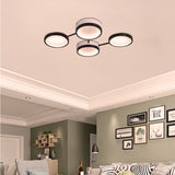 Nordic Acrylic Led Flush Light: Black Molecular Design 4/5 Light Options Warm/White Ideal For Living