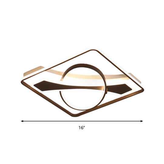 Contemporary Acrylic Ceiling Light: Led Flush Mount Lamp In Warm/White Light Square/Rectangular