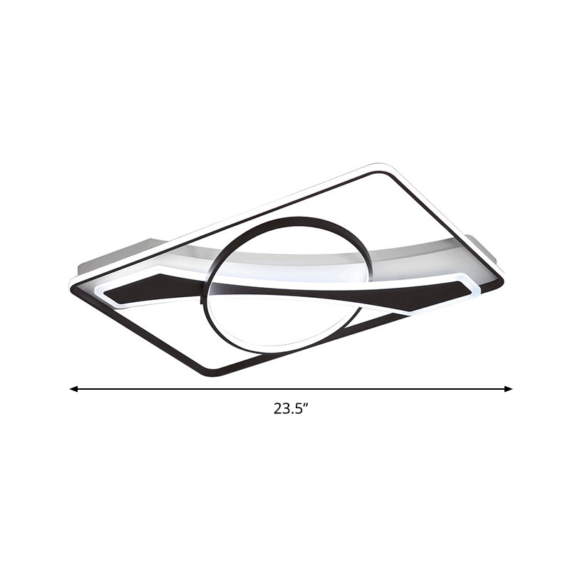 Contemporary Acrylic Ceiling Light: Led Flush Mount Lamp In Warm/White Light Square/Rectangular