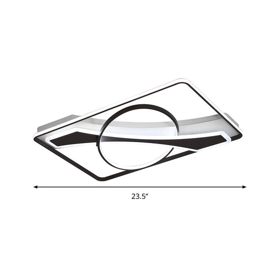 Contemporary Acrylic Ceiling Light: Led Flush Mount Lamp In Warm/White Light Square/Rectangular