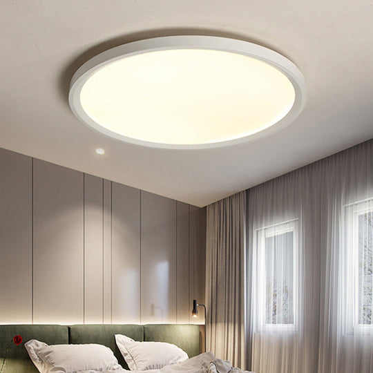 Minimalist White Disc Flush Light - Super Thin Acrylic Led Ceiling Lamp 16/19.5/23.5 Dia Warm/White