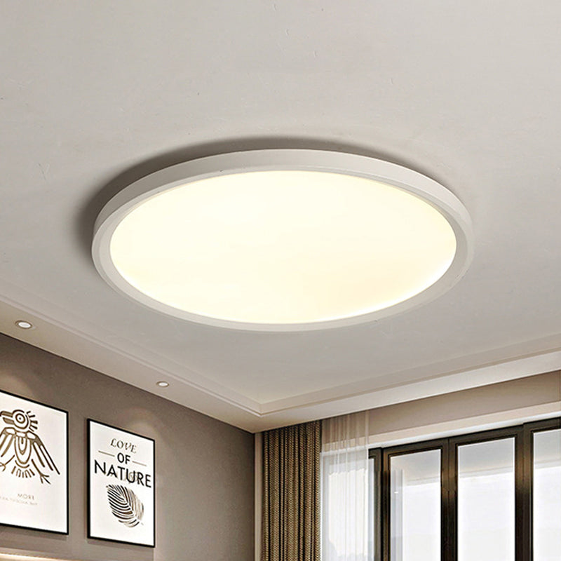 Minimalist White Disc Flush Light - Super Thin Acrylic Led Ceiling Lamp 16/19.5/23.5 Dia Warm/White