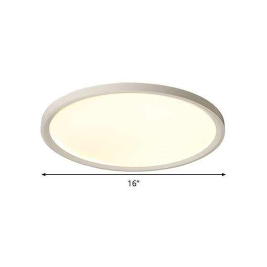 Minimalist White Disc Flush Light - Super Thin Acrylic Led Ceiling Lamp 16’/19.5’/23.5’ Dia