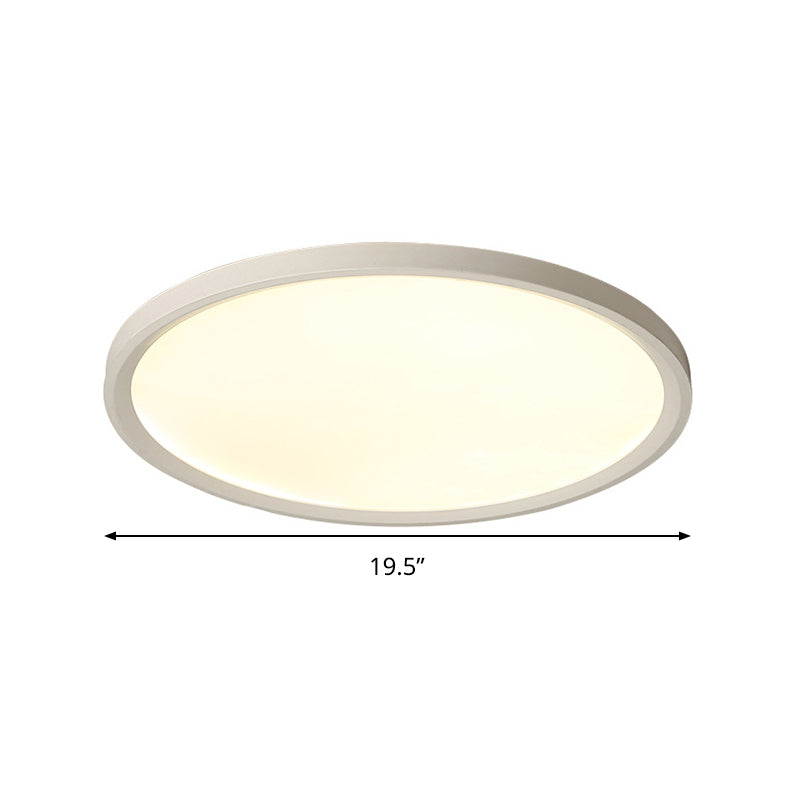 Minimalist White Disc Flush Light - Super Thin Acrylic Led Ceiling Lamp 16/19.5/23.5 Dia Warm/White
