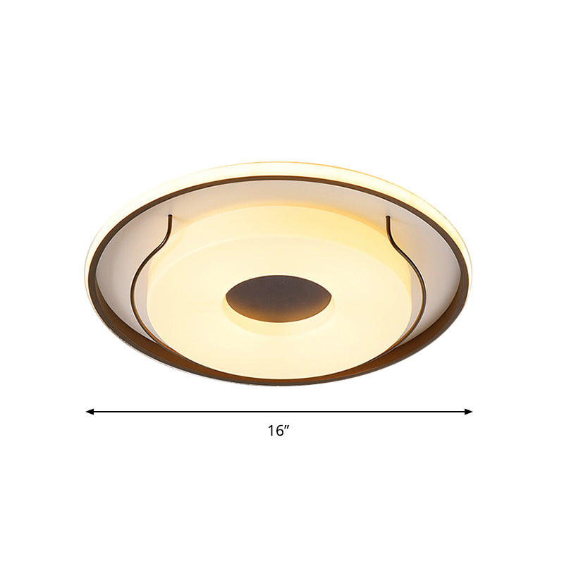 Nordic Style Led Acrylic Flushmount Lighting - 16’/19.5’ Dia White Round Ceiling Flush Light