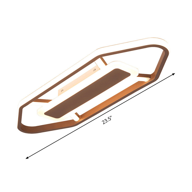 Minimalist Coffee Pencil Shape Ceiling Light - Led Metal Flush Mount Lighting (23.5/31.5/39)