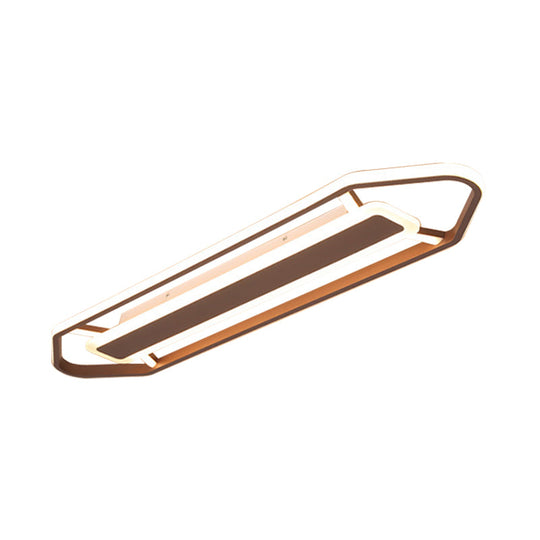 Minimalist Coffee Pencil Shape Ceiling Light - Led Metal Flush Mount Lighting (23.5/31.5/39)