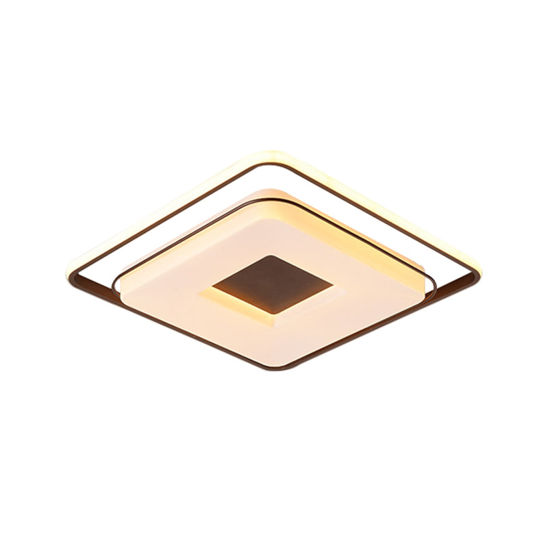 16/19.5 Minimalist Square Ceiling Mount Led Light In Warm/White With Acrylic Cover