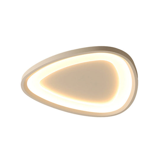 Modern Triangle Ceiling Mount Light - 18/23.5 W Stylish Metal Led Flush Lighting Warm/White Remote