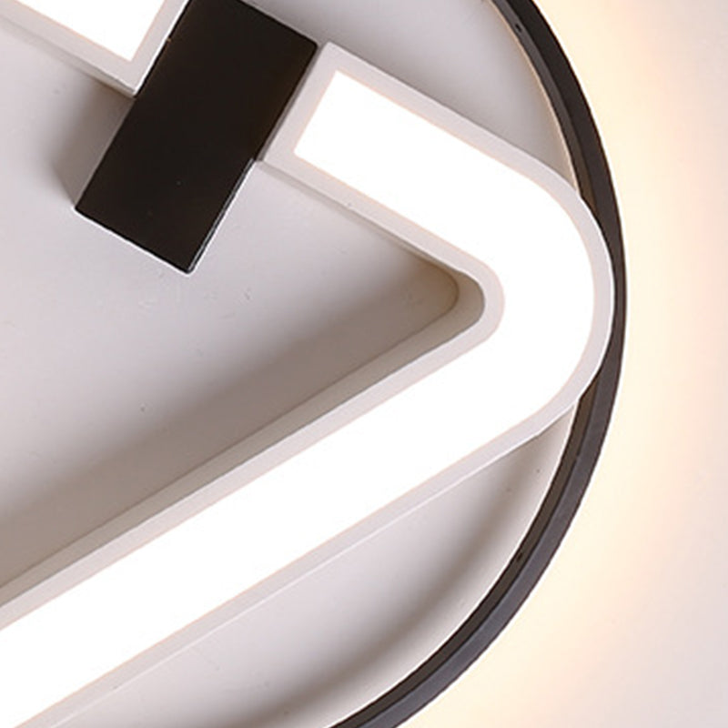 19’/22’ Triangle Bedroom Ceiling Lamp Acrylic Led Flush Mount Light Fixture In Black/White