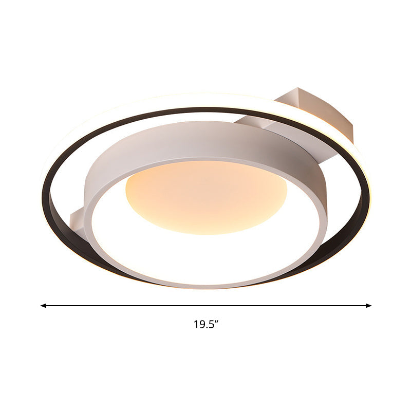 Modernist Style Metallic Dish Ceiling Lamp - 16/19.5 Dia Led Flush Mount In Warm/White Light