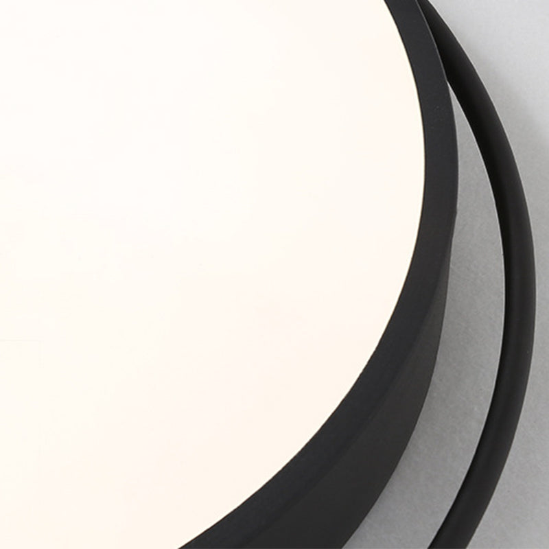 Round Black Led Flush Mount Ceiling Light In Warm/White - 18’ Or 21.5’ Diameter