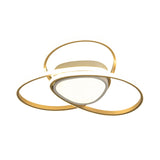 18’/21.5’ Contemporary Led Gold Finish Flush Mount Lamp - Acrylic Ceiling Light With 3 - Loop