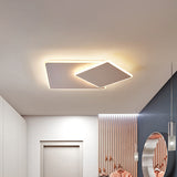 Modern Square Flush Mount Led Ceiling Light White/Coffee Acrylic 16/19.5 Wide Warm/White Lighting