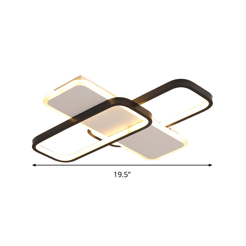 Modern Led Metal Ceiling Light With Stepless Dimming And Remote Control - Black/White Warm/Cool