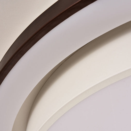 Contemporary Led Black & White Round Iron Flush Light Ceiling Lamp - 19.5’/31.5’ Dia Acrylic