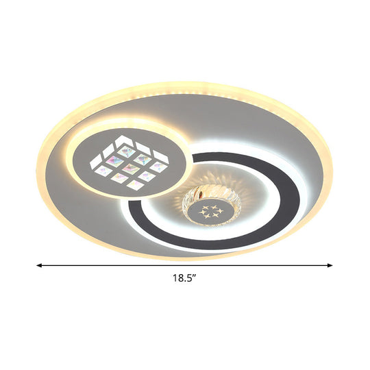 Stunning Crystal Led Ceiling Light: Modern Stylish Flush Mount Lamp In White