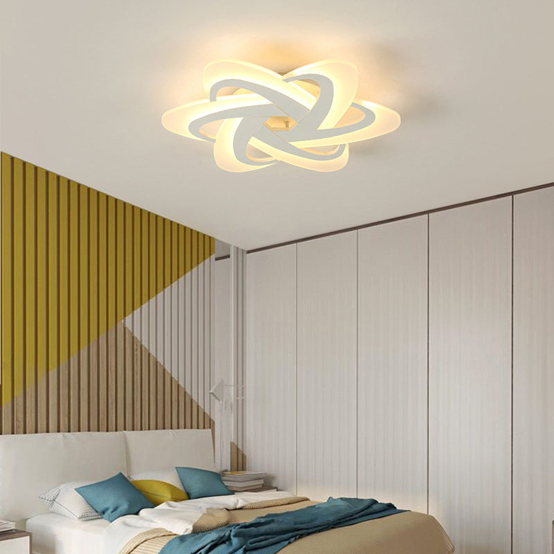 18/23 Wide Acrylic Criss Cross Led Ceiling Light Fixture - Flush Mount Modern White Design