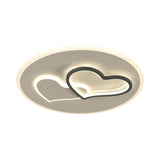 Modern Led Heart Ceiling Light - Romantic Black & White Flush Lamp In Third Gear