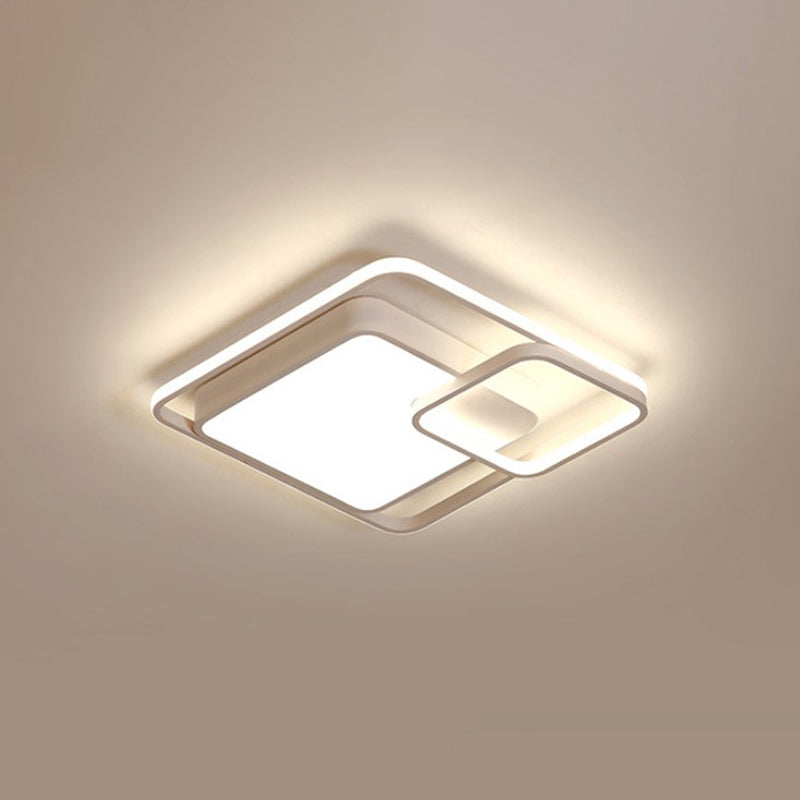 16-35.5’ W Modern White Rectangle Ceiling Light With High Penetrated Acrylic Led - Flushmount In