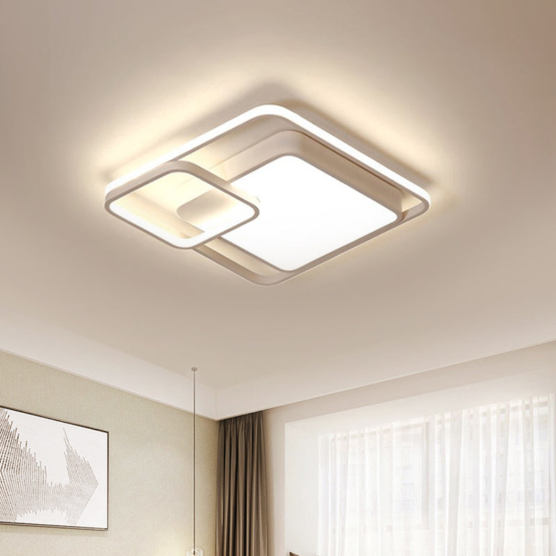 16-35.5’ W Modern White Rectangle Ceiling Light With High Penetrated Acrylic Led - Flushmount In