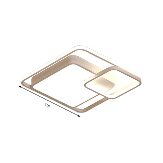 16-35.5’ W Modern White Rectangle Ceiling Light With High Penetrated Acrylic Led - Flushmount In