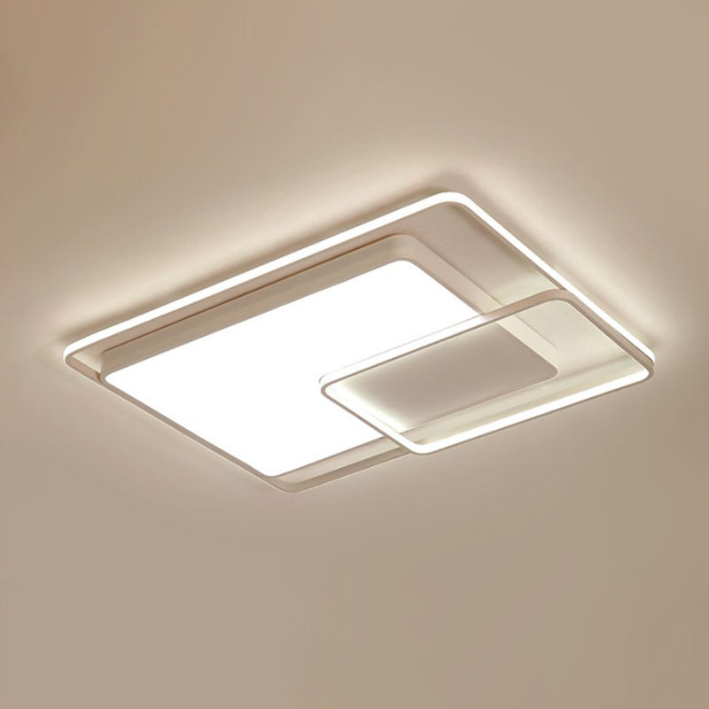 16-35.5’ W Modern White Rectangle Ceiling Light With High Penetrated Acrylic Led - Flushmount In